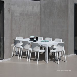 Bit Rio 9 Piece Dining Setting - White (Table fully extended in picture) 300x300