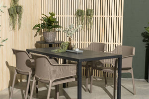 #cube-140:charcoal #net-chair:taupe
