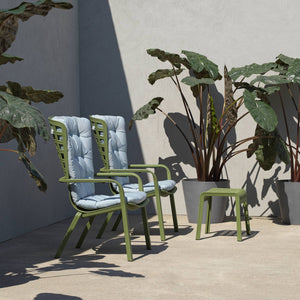 #folio:olive-green #sunbrella-cushions:ice-blue