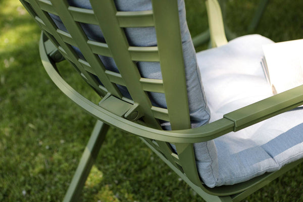 #folio:olive-green #sunbrella-cushions:ice-blue