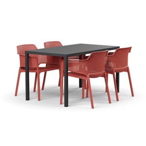 #cube-140:charcoal #net-chair:coral