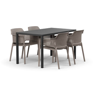 #cube-140:charcoal #net-chair:taupe