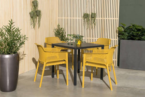 #cube-80:charcoal #net-chair:mustard
