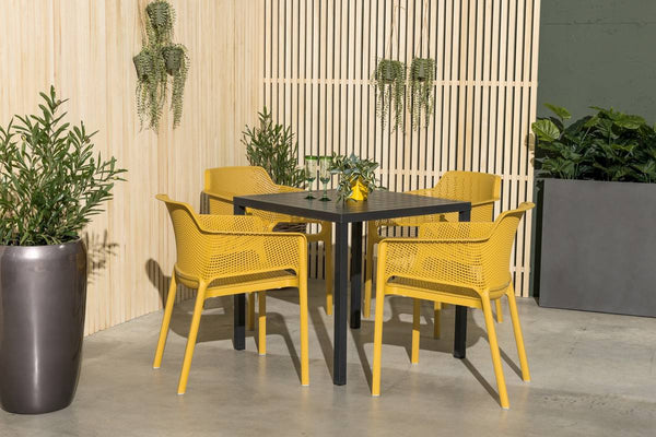 #cube-80:charcoal #net-chair:mustard
