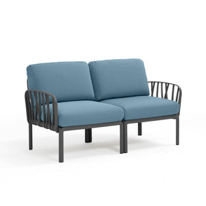 #kom-2-seater:charcoal #sunbrella-cushions:adriatic-teal