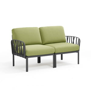 #kom-2-seater:charcoal #sunbrella-cushions:avocado