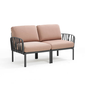 #kom-2-seater:charcoal #sunbrella-cushions:rosa-pink