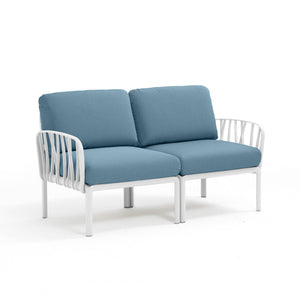 #kom-2-seater:white #sunbrella-cushions:adriatic-teal