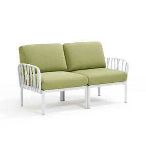#kom-2-seater:white #sunbrella-cushions:avocado