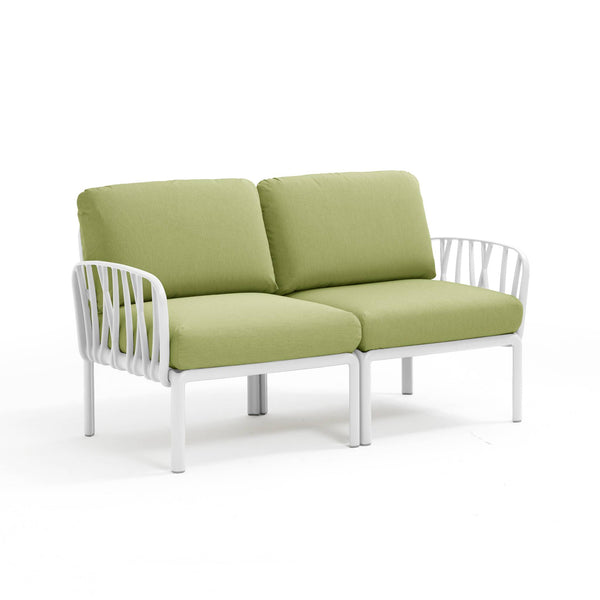 #kom-2-seater:white #sunbrella-cushions:avocado