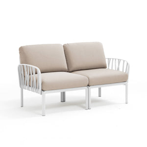 #kom-2-seater:white #sunbrella-cushions:canvas