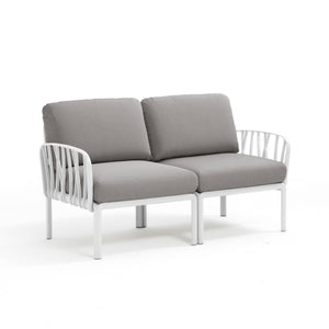 #kom-2-seater:white #sunbrella-cushions:grey