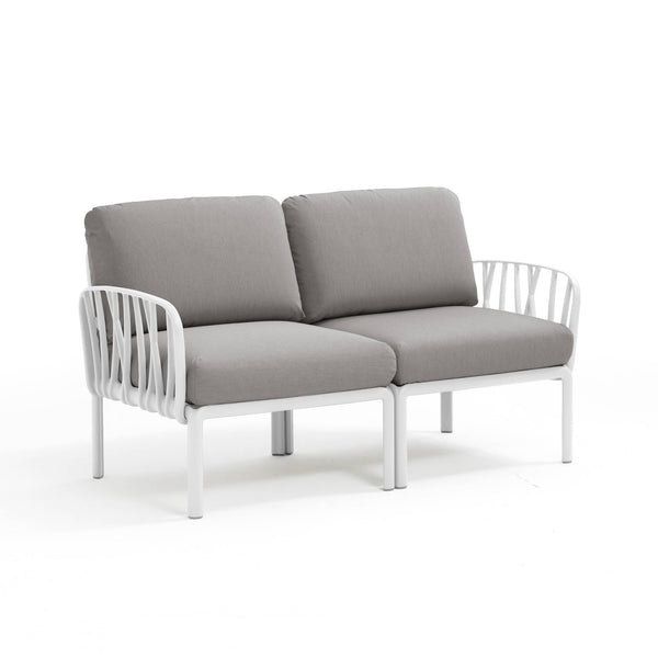 #kom-2-seater:white #sunbrella-cushions:grey