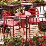 Costa Balcony Setting in Red on Deck