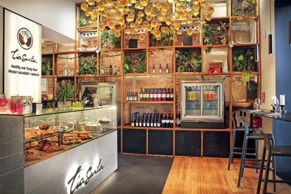 Faro Bar Stools (Commercial Height) in a Cafe Setting