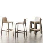 NARDI Faro Breakfast Bar Stools Stacked with Faro Tall Bar Stools