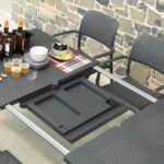 Extendable Mechanism on the Levante Table in Charcoal