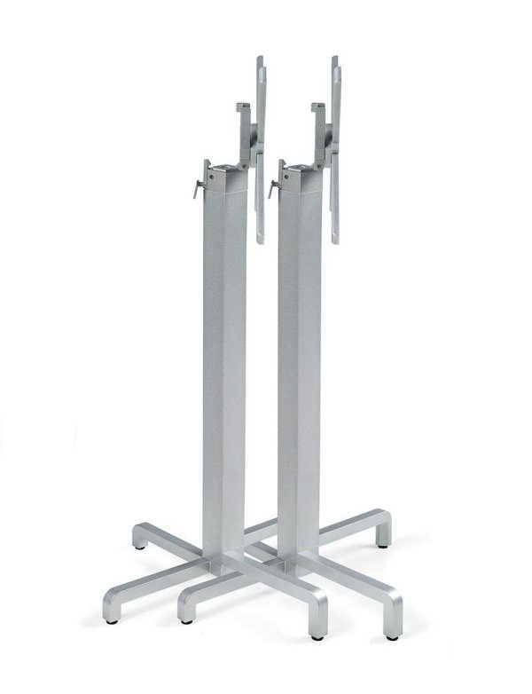 Ibisco Folding Bar Leaner Bases Stacked Horizontally - Silver