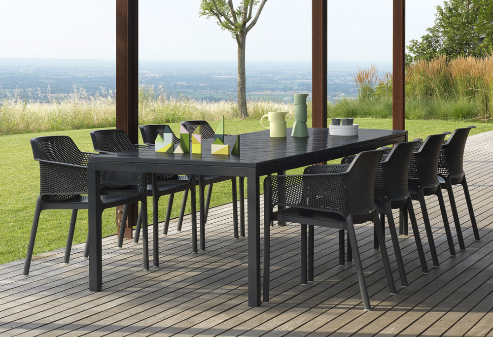 Net Rio 9 Piece Dining Setting Charcoal Bydezign Furniture Rio 210 280cm Extendable Outdoor Dining Setting Charcoal Table Net