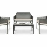 Net Bench 2-Seater 4 Net 4 Piece Lounge Setting – Charcoal
