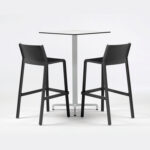 NARDI Trill Tall Bar Stools in Charcoal with Fiore Bar Leaner