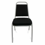 Event Chair - Black & Silver 3 Event Chair – Black & Silver (Front View)