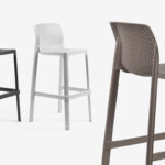 Net Tall Bar Stools in Charcoal, White & Taupe