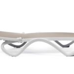 Omega Spritz 5 Piece Sun Lounger Set 5 Omega Sun Lounger (White & Taupe) Lay Flat