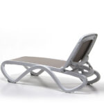 Omega Spritz 5 Piece Sun Lounger Set 4 Omega Sun Lounger (White & Taupe) View from rear