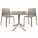 The Bit Clip 3 Piece Bistro Set in Taupe
