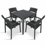 The Trill Cube 5 Piece Patio Set in Charcoal