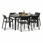 The Trill Rio 7 Piece Dining Set in Charcoal