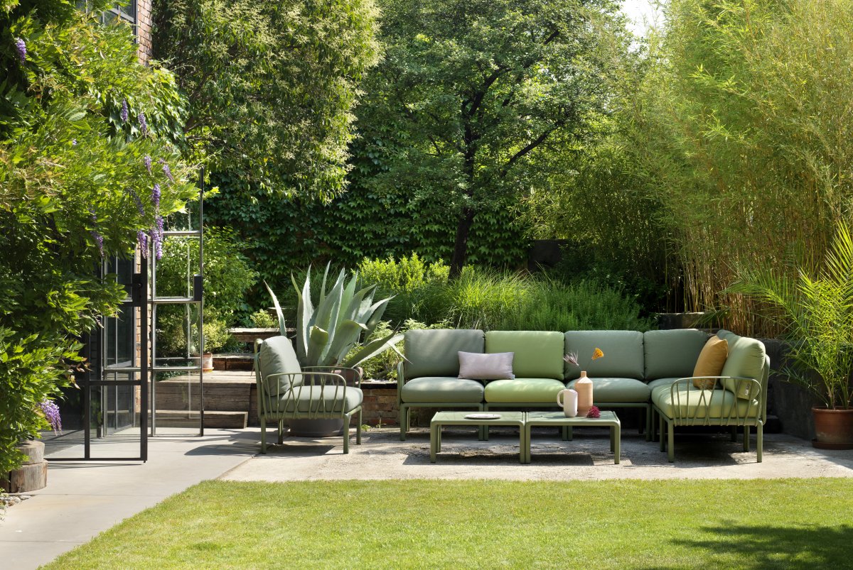 Modular outdoor couch sofa - komodo 8-piece in olive green