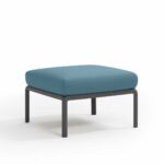 Komodo Outdoor Pouf - Charcoal Frame & Adriatic Teal Cushions