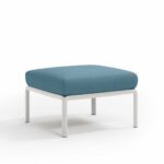 Komodo Outdoor Pouf - White Frame & Adriatic Teal Cushions Komodo Outdoor Pouf - White Frame & Adriatic Teal Cushions