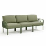 NARDI Komodo 3-Seater Outdoor Sofa - Olive Green & Jungle Cushions NARDI Komodo 3-Seater Outdoor Sofa - Olive Green & Jungle Cushions