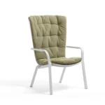 NARDI Folio Cushioned Chair – White & Fern Green Cushion NARDI Folio Cushioned Chair – White & Fern Green Cushion