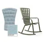 NARDI Folio Cushioned Rocking Chair Olive Green & Arctic Blue