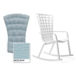 NARDI Folio Cushioned Rocking Chair White & Arctic Blue