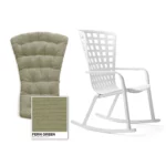 NARDI Folio Cushioned Rocking Chair White & Fern Green NARDI Folio Cushioned Rocking Chair White & Fern Green