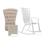 NARDI Folio Cushioned Rocking Chair White & Linen NARDI Folio Cushioned Rocking Chair White & Linen