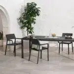 NARDI Rio Alu Trill Outdoor Dining Set - Charcoal NARDI Rio Alu Trill Outdoor Dining Set - Charcoal