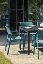 NARDI Rio Alu Trill Outdoor Dining Set - Teal & Charcoal NARDI Rio Alu Trill Outdoor Dining Set - Teal & Charcoal