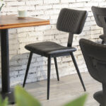 Aviator Mid-Century Modern Dining Chair 2 Aviator Mid-Century Modern Dining Chair in Black at Cafe Table