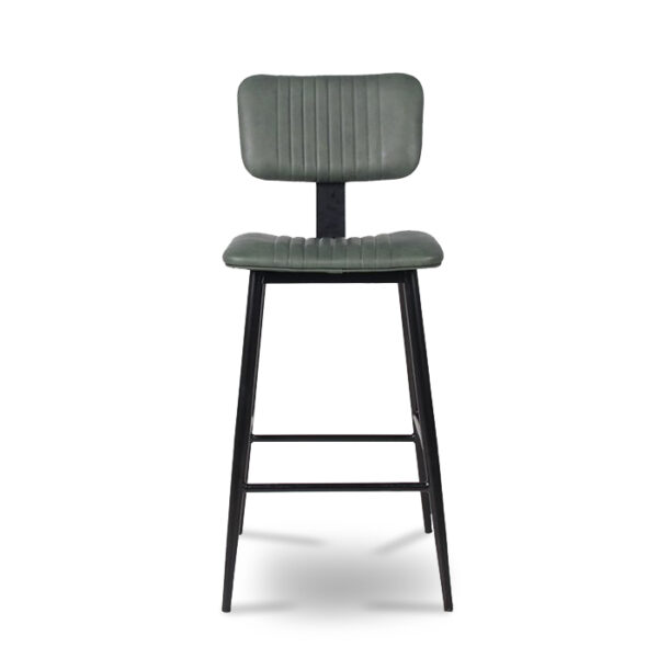 ByDezign Aviator Mid-Century Modern Tall Bar Stool - Green (Front)