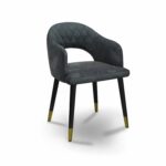 ByDezign Barossa Plush Dining Chair - Charcoal Grey