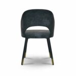 ByDezign Barossa Plush Dining Chair - Charcoal Grey (Back)