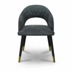 ByDezign Barossa Plush Dining Chair - Charcoal Grey (Front)