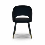 ByDezign Barossa Plush Dining Chair - Jet Black (Back)