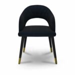 ByDezign Barossa Plush Dining Chair - Jet Black (Front)